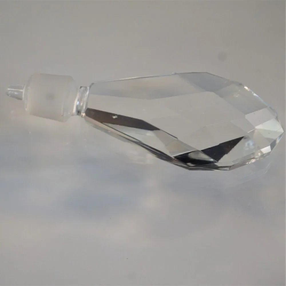 Vintage Large Clear Glass Faceted Bottle Decanter Stopper